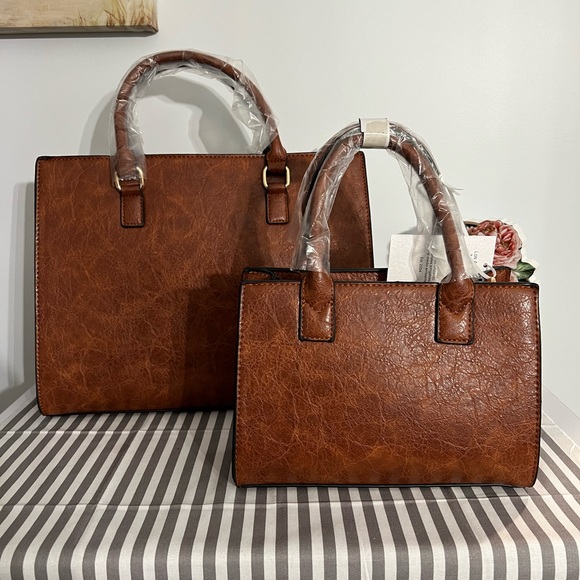 2 for 1 Beautiful Floral Embossed Mommy & Me Satchels